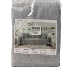 DREAMINGO Grey Chenille Sofa Cover 3 Cushion Couch Protector 71x150 New